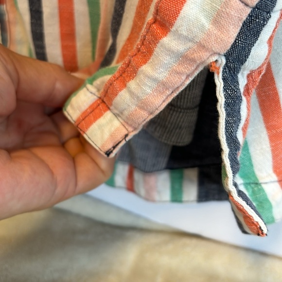 A.N.A BRAND BLUE GREEN PINK STRIPES BUTTON DOWN S/S BUTTON DOWN SIZE XL - Picture 8 of 9